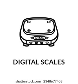 Digital scales line art icon design vector