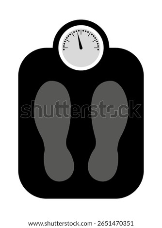 Digital scales for tracking body weight and fitness. Trace on the scales icon. Vector flat illustration. EPS10 vector illustrations