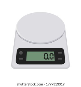 Digital scales vector illustration. cartoon. modern weighing scale