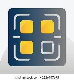 Escaneo digital por teléfono. Icono de vector plano del dispositivo, barrido de pago