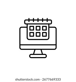Interface de programação digital que representa a tecnologia de gerenciamento de eventos do calendário on-line