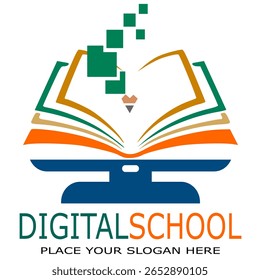 Digital school logo design template
