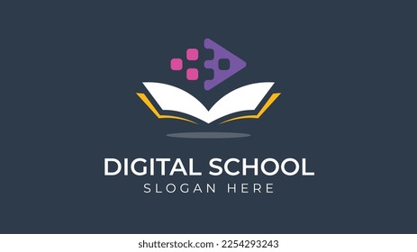 Digital School logo and Graduation Logo Design Vector