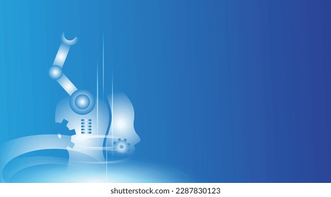 digital science fiction background with robotic object