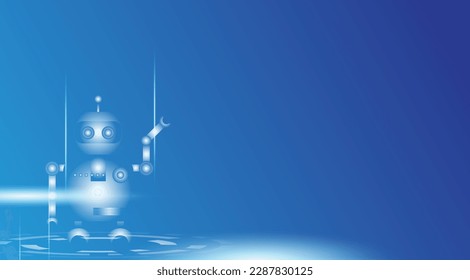 digital science fiction background with robotic object