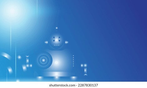 digital science fiction background with robotic object