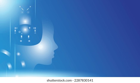 digital science fiction background with robotic object