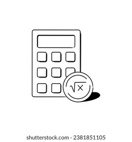 Digital Scientific Calculator Vector Icon Illustration