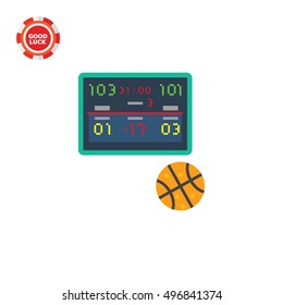 Digital Scoreboard and Ball Vector Icon