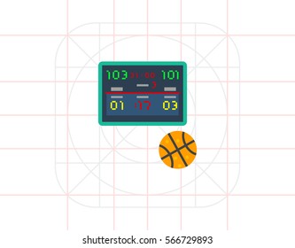 Digital Scoreboard and Ball Vector Icon
