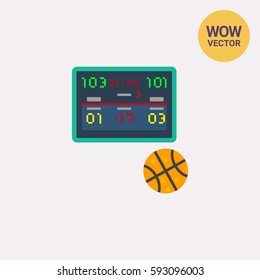 Digital Scoreboard and Ball Vector Icon
