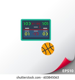 Digital Scoreboard and Ball Vector Icon