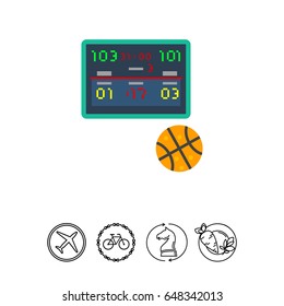 Digital Scoreboard and Ball Vector Icon