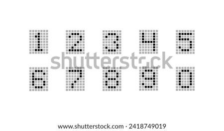 Digital scoreboard icons set. 1-10 set numbers