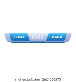 Digital scoreboard is showing the score of a match between team a and team b