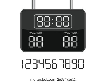 Digital Scoreboard Stadium Plantilla Ilustración de stock