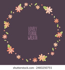 Digital scrapbook collage in shabby chic vintage old paper book texture flower wreath frame
