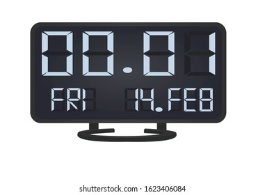 Digital screen clock. vector illustration