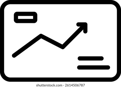 Digital Screen Displaying Growth Chart and Financial Data with Card Icon
