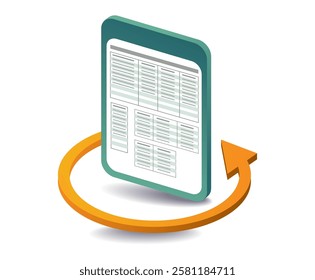 Digital screen form data concept illustration