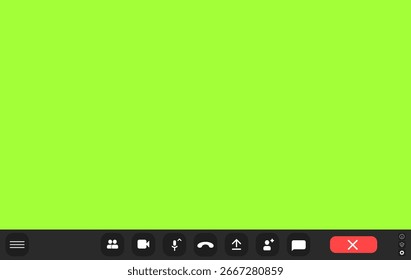 Digital screen with green background and toolbar displayed