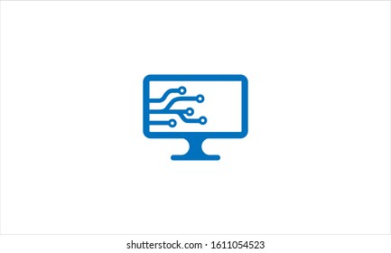 Digital screen logo concept design. Symbol graphic template element Vector icon