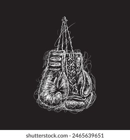 digital scribble art style design inspired by boxing glove