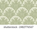 Digital seamless bouquet of leaves pattern block print batik vector ajrakh