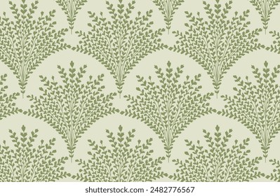 Digital seamless bouquet of leaves pattern block print batik vector ajrakh