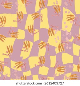Digital seamless bouquet of leaves pattern block print batik vector ajrakh
