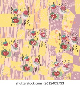 Digital seamless bouquet of leaves pattern block print batik vector ajrakh
