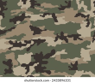 Digital seamless camouflage military texture trendy vector pattern