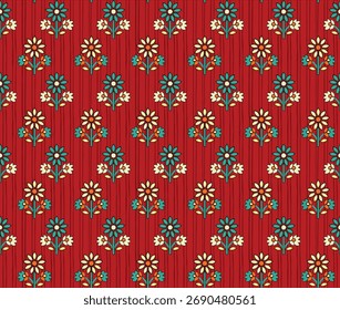 Design de ilustração de tipo de flor sem costura digital