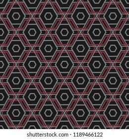 Digital seamless geometric pattern on a black background.Vector illustration.Can be used for textile,fabric,wrapping paper.