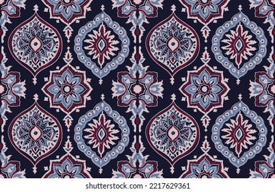 Digital seamless pattern block print batik vector