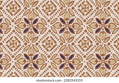 Digital seamless pattern block print batik vector ajrakh