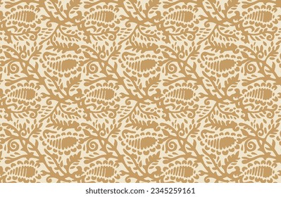 Digital seamless pattern block print batik vector Ajrakh