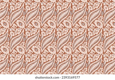 Bloque digital sin inconvenientes de bloques de impresión batik vector Ajrakh