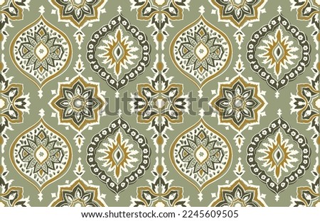 Digital seamless pattern block print batik vector