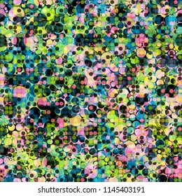 Digital seamless texture.Dotted pattern with yellow, pink, green, blue colors.  Abstract vector background for web page, banners backdrop, fabric, home decor, wrapping