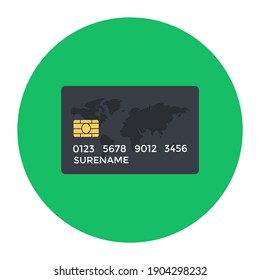 
A digital and secure payment, debit card icon