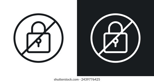 Acceso A Seguridad Digital Denegado. Sin uso de bloqueo o contraseña. Icono de prohibición de ciberseguridad