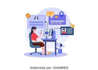 Digital Security Access Illustration concept. Flat illustration isolated on white background.