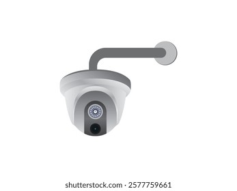 Digital Security Camera, CCTV SYP Home Secure Equipment. Realistic Dome Cam Single Isolated On Transparent Background. Safety Control And Crime Protect Concept. 3D Vector Illustration And Icon Vector.