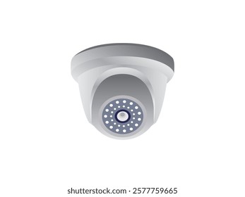 Digital Security Camera, CCTV SYP Home Secure Equipment. Realistic Dome Cam Single Isolated On Transparent Background. Safety Control And Crime Protect Concept. 3D Vector Illustration And Icon Vector.