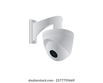 Digital Security Camera, CCTV SYP Home Secure Equipment. Realistic Dome Cam Single Isolated On Transparent Background. Safety Control And Crime Protect Concept. 3D Vector Illustration And Icon Vector.