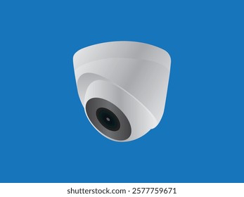 Digital Security Camera, CCTV SYP Home Secure Equipment. Realistic Dome Cam Single Isolated On Transparent Background. Safety Control And Crime Protect Concept. 3D Vector Illustration And Icon Vector.