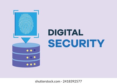 Digital Security concept. Colored flat vector illustration isolated.