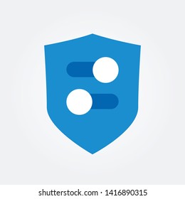 Digital security concept vector illustration. Shield showing on and off buttons