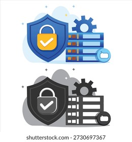Digital Security Concept Vector with Shield and Lock Icons